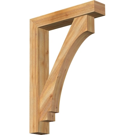 Ekena Millwork Imperial Block Rough Sawn Bracket w/ Offset Brace, Western Red Cedar, 6"W x 30"D x 42"H BKT0604X30X42IMP05RWR